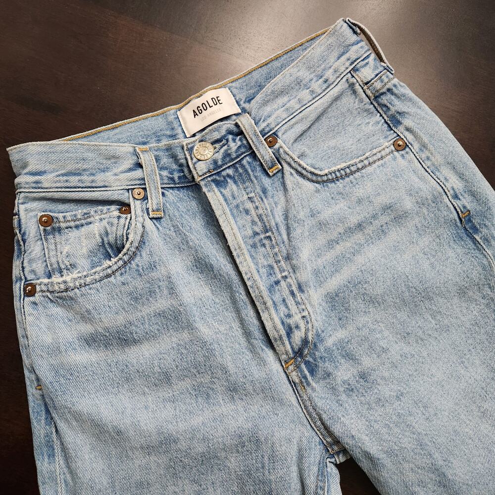 Agolde Riley Button Fly Jeans Size 24 - Picture 2 of 7